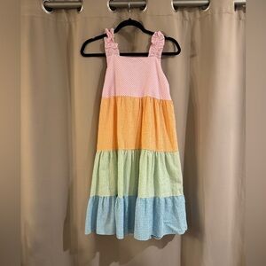Bonnie Jean Pink and Pastel Tiered Dress